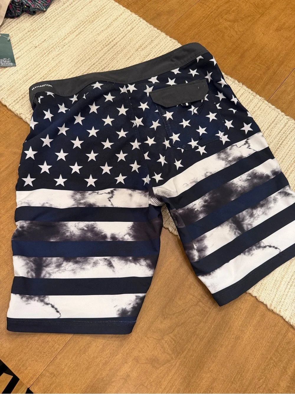 Hurley Navy and White Star & Stripe Board Shorts